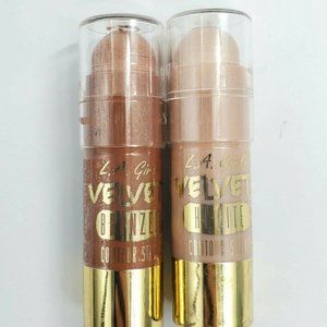 2X  Mixed L.A. GIRL Velvet Bronzer Contour Stick GODDESS & RADIANT  NEW